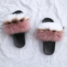 Online Shopping Soft Real Fox Fur Women Slippers Genuine Fur Slides