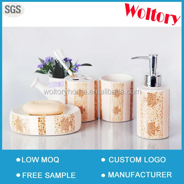mosaic fish ceramic bathroom set/bath accessories/bath set