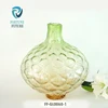 Hand blown light green and orange round lantern shape cheap classic transparent art glass tall vase for wedding centerpiece