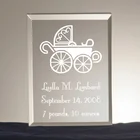 Laser etched border Father's Day gifts crystal paperweight