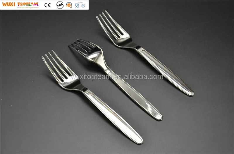 plastic fork in gold color