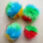 ladies fashion pompon faux fur ball keychain multi-color fur ball