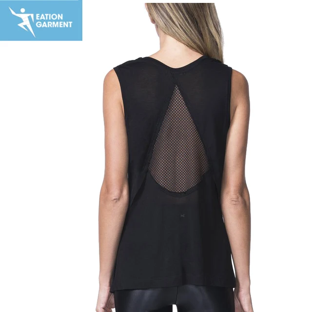 ladies black athletic tank top fitness clothing sleeveless shirts
