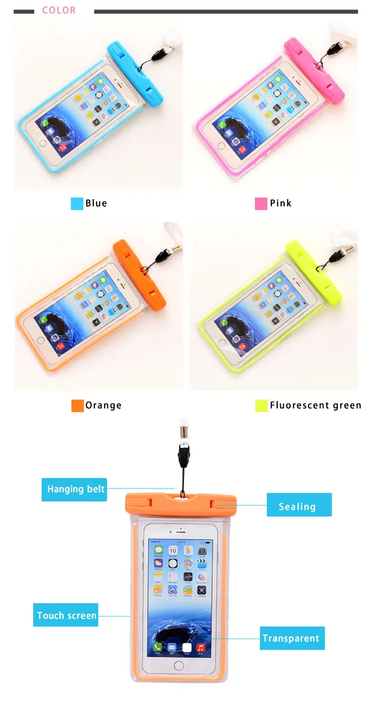 pvc mobile cell phone waterproof plastic polyester sports bag for phone (2)