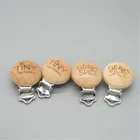 Wholesale beech Wood Baby Pacifier Clip With custom logo laser