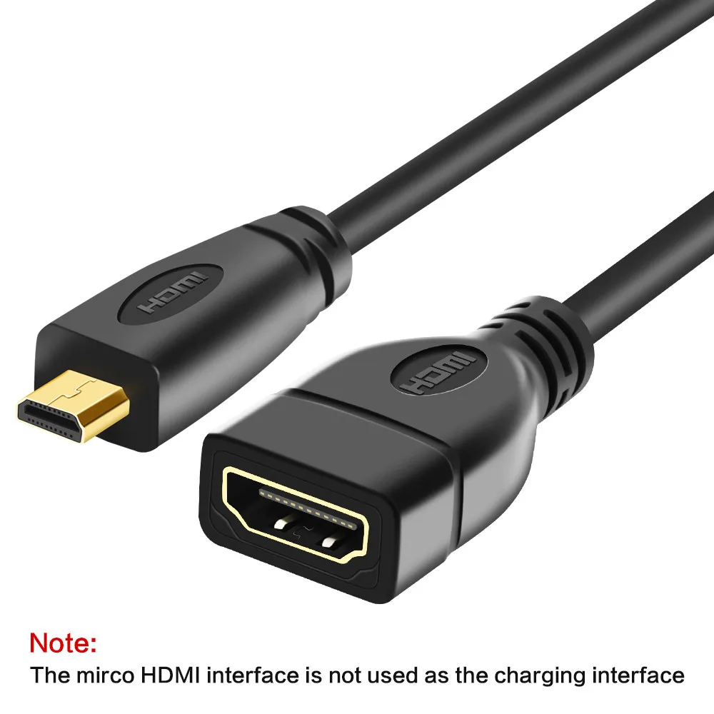 micro hdmi male to hdmi d type female adapter cable convertor