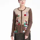 Unisex knitted Christmas Ugly sweaters zipped cardigan