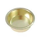 Custom-made wood round Iron Candle holders stand with brass color