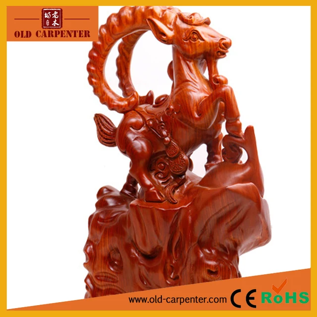 The Leading Goat carving ornaments home decoration wood carving