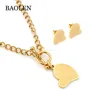 High Quality Stainless Steel Wide Chain Africa Hot Sale Heart Punk Jewelry Set