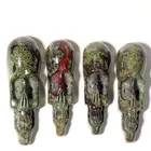 Wholesale hand carved the dragon blood stone quartz mini crystal skull