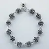 Plain Sterling Silver Bali Bracelet Handcrafted Spiraled Beads