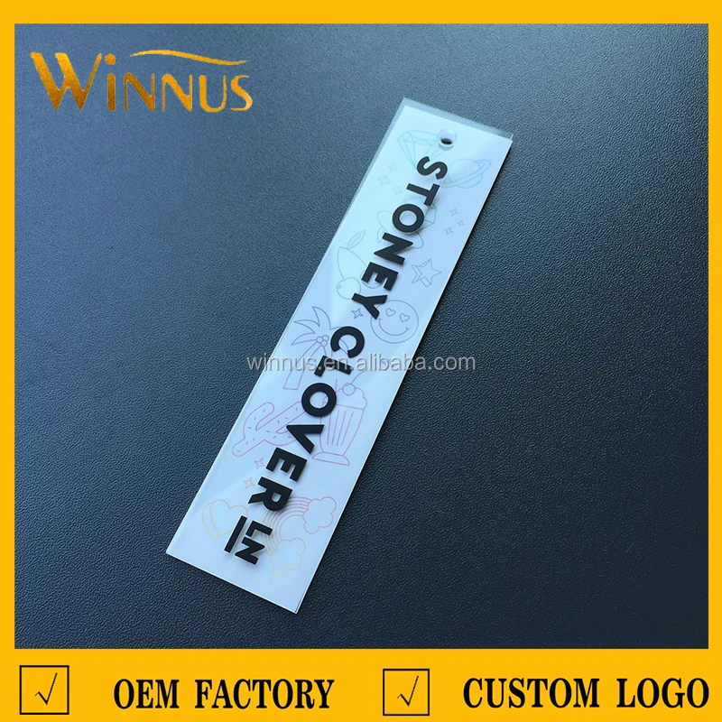 bag clothing garment black yellow white plastic pvc hangtag for