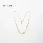 Silver Chain Silver Gold Plated Mini Heart Metal Charm Beaded Chain Custom Necklace