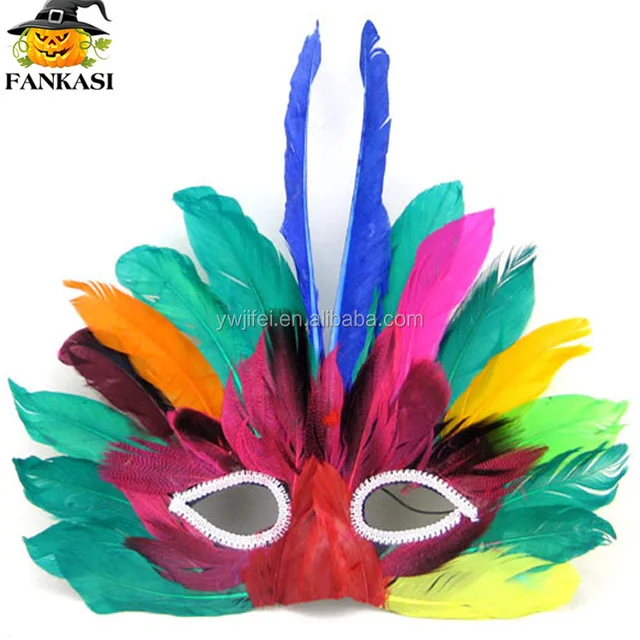 feathered carnival mask