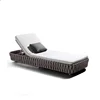 Nordic high-grade PE Net tube outdoor love gray rattan wicker furniture single rectangle day bed