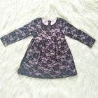 New children's clothing girls lace dress long sleeve baby frock design wedding dress princess