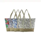Large Beach Tote Bag With Top Zipper and Cotton Tape Handele Woman Shoulder Bag Beach Travel Bag