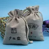 jute jewelry pouch jute hemp drawstring bag / Sacks wholesale