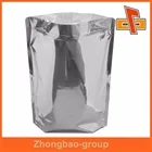 Bag Packaging Tea Packaging For Tea Bags Gallon Clear Front Mylar Pouches Bag - Silver Foil Packaging For Tea