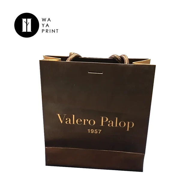 hight end printed logo handle luxury suit paper bag