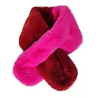 Global Wholesale Wine&Pink Faux Fur Stole Winter Lady's Shawl Scarf