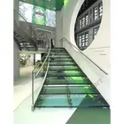 China supplier tempered glass curved staircase