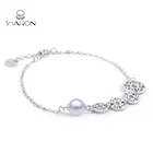 Bulk Custom Bangle Silver Bracelet Four Coins Sterling Silver Pearl Bracelet