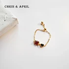18k gold adjustable chain heart zircon rings