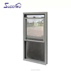 Aluminum single hung windows double glazed dust proof window with flyscreen