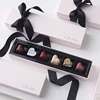 Custom logo sweet wedding cardboard bonbon gift box packaging chocolate for candy with divisions and ribbon decoration