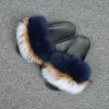 New Real Fox And Raccoon Slippers Fur Slides Women Fashion Spring Autumn Winter Sandals