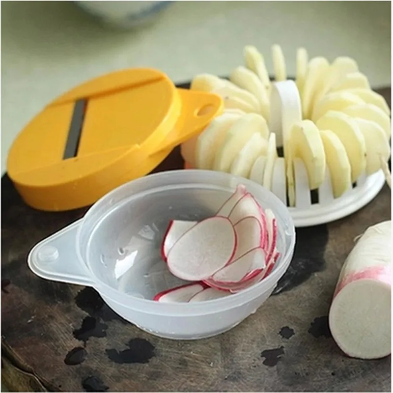 Microwave Potato Crisp Chip Vegetable Slicer Cutter low calorie Snack Maker DIY Set Tray Kitchen Tool KC1330