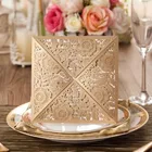 Wholesale Wedding birthday Invitation Laser Cut Greeting Cards