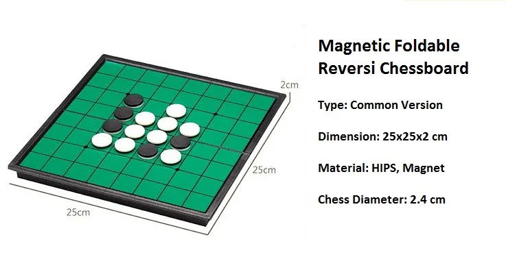Acrílico magnetic Portable Folding Reversi Otelo juego de ajedrez kit completo 