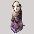 Howmay muslim hijab scarf digital print custom shawl cotton voile for Malaysia women hijab cotton square