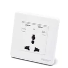 Wall outlets Smart electric universal 2 usb wall socket europe 3 pin socket