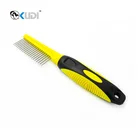 Stainless Steel Pet Grooming Comb with Soft Plastic Handle