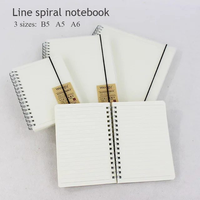 b5 a5 a6 hard cover hardcover plastic spiral bound notebook with
