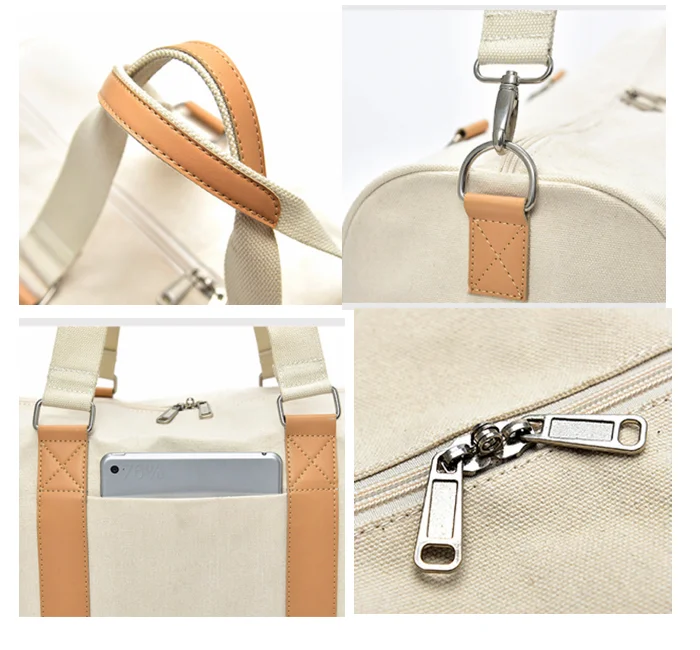 High quality unisex weekend travel shoudler bag sport gym canvas duffel bag
