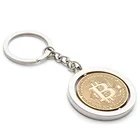 New product spinnerrotable metal alloy bitcoin custom spinning keychain with gittlers enamel