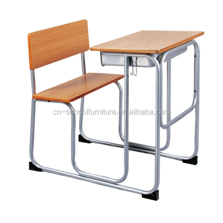 European Classic Old Style Single Classroom Bench Single Attached