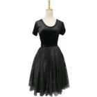 Velvet Multilayer cloth mesh gauze casual dress