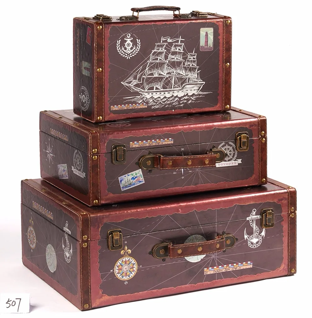 New Style Cheap Wooden Leather Vintage Decorative Suitcase - Buy Decorative Suitcase,Suitcase ...