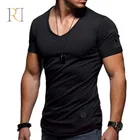 Neck T Shirts V-neckv-necck Wholesale V Neck Cotton Plain Fitness T Shirts Men