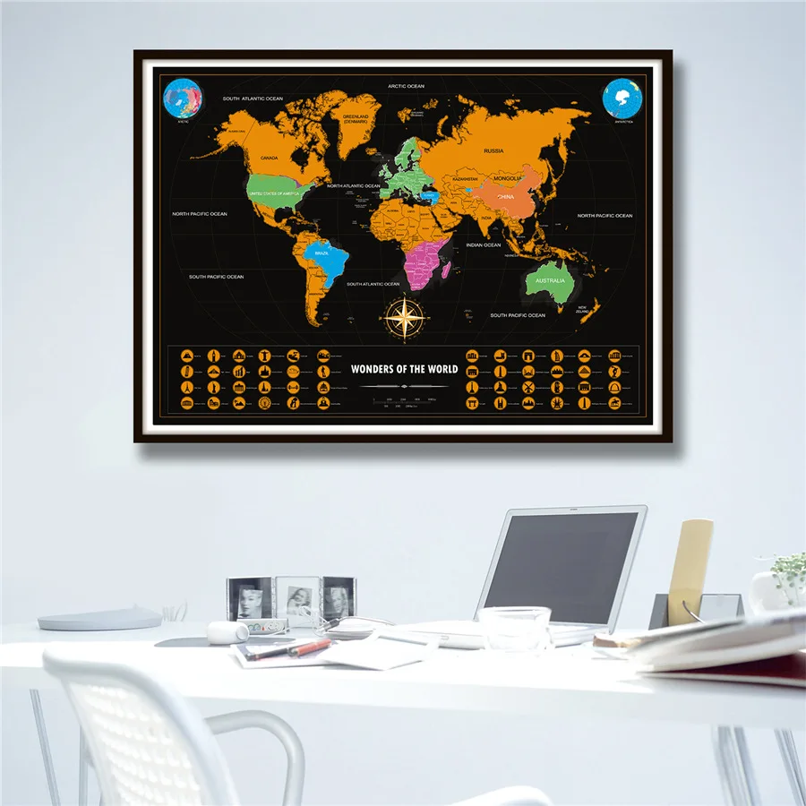 World Map Personalized Vintage Travel World Map Poster Sticker