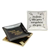 Home collection square shape golden letter design italian jewelry tray small ceramic dishes