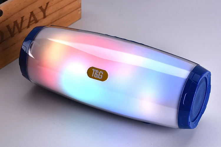TG 165 Portable Bluetooth Speaker Stereo Leather Column 5 Flash Style LED Subwoofer Wireless Outdoor Music BoxFM Radio TF - ANKUX.COM