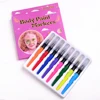 8 Colors MSDS Brush Tip Washable Body Paint Marker Pen for Children
