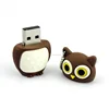 Bulk Cheap Custom soft PVC owl usb flash drive 8GB, gift custom usb stick owl shape